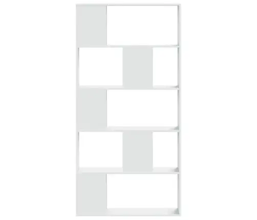 Raamaturiiul 5-Korruseline, Valge, 80,5X23,5X162,5 Cm Tehispuit