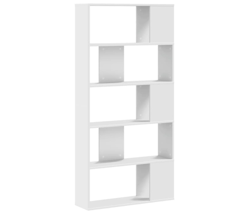 Raamaturiiul 5-Korruseline, Valge, 80,5X23,5X162,5 Cm Tehispuit