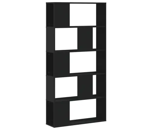 Knygų Spinta, 5 Aukštų, Juoda, 80,5X23,5X162,5cm Mediena