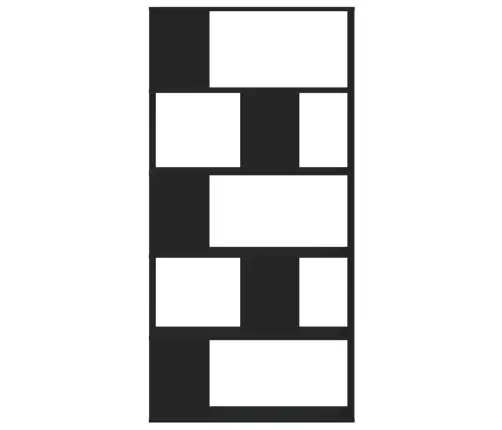 Knygų Spinta, 5 Aukštų, Juoda, 80,5X23,5X162,5cm Mediena