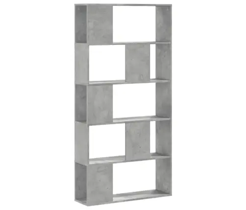 Grāmatu Plaukts, 5 Līmeņi, Betona Pelēks, 80,5X23,5X162,5 Cm Vidaxl