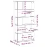 Raamaturiiul 5 Korrust Suitsutamm 80,5X23,5X162,5 Cm Tehispuit