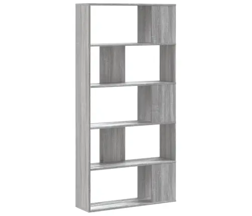Grāmatu Plaukts, 5Līmeņi, Pelēka Ozola, 80,5X23,5X162,5Cm, Koks Vidaxl