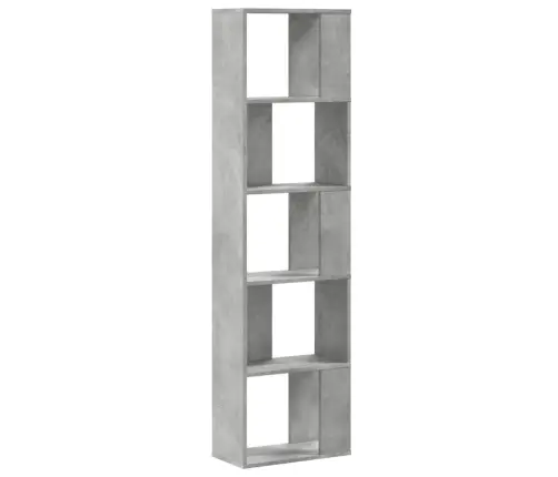 Raamaturiiul 5 Korrust, Betoonhall, 45X23,5X162,5 Cm Tehispuit