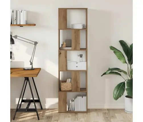 Raamaturiiul 5 Korrust, Käsitöötamm, 45X23,5X162,5 Cm Tehispuit