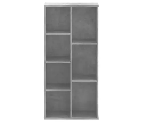 Grāmatplaukts, Betona Pelēks, 50X25X105 Cm, Inženierijas Koks Vidaxl