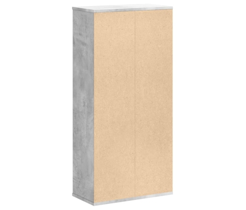 Grāmatplaukts, Betona Pelēks, 50X25X105 Cm, Inženierijas Koks Vidaxl