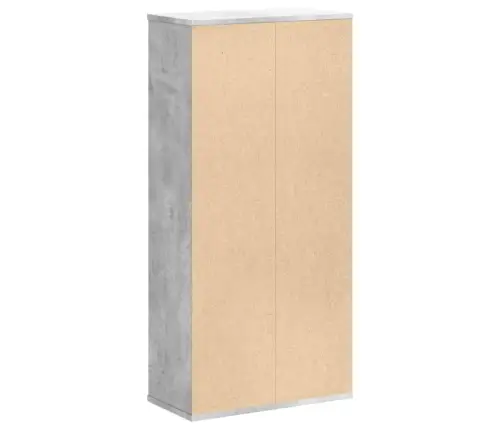 Grāmatplaukts, Betona Pelēks, 50X25X105 Cm, Inženierijas Koks Vidaxl