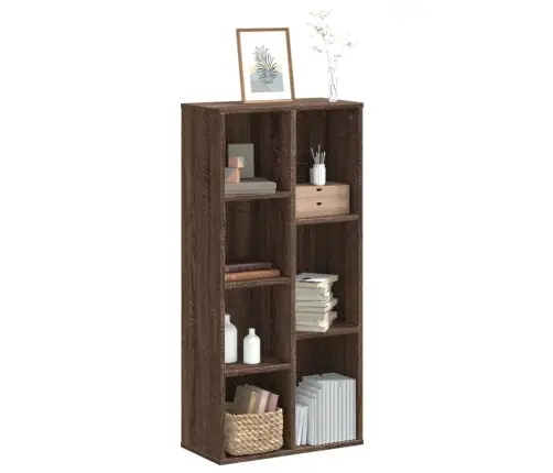 Grāmatplaukts, Brūna Ozola, 50X25X105 Cm, Inženierijas Koks Vidaxl