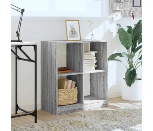 Grāmatplaukts, Pelēka Koka, 68,5X32X75 Cm, Inženierijas Koks Vidaxl