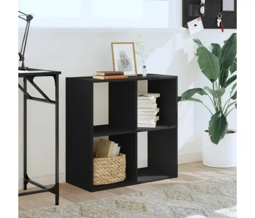 Knygų Spinta, Juodos Spalvos, 68,5X32X68,5cm Apdirbta Mediena