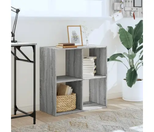 Grāmatplaukts, Pelēka Koka, 68,5X32X68,5 Cm, Inženierijas Koks Vidaxl