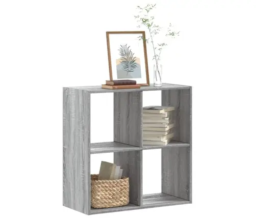 Grāmatplaukts, Pelēka Koka, 68,5X32X68,5 Cm, Inženierijas Koks Vidaxl