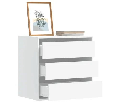 Atvilktņu Skapītis, Balts, 60X41X58 Cm, Inženierijas Koks Vidaxl