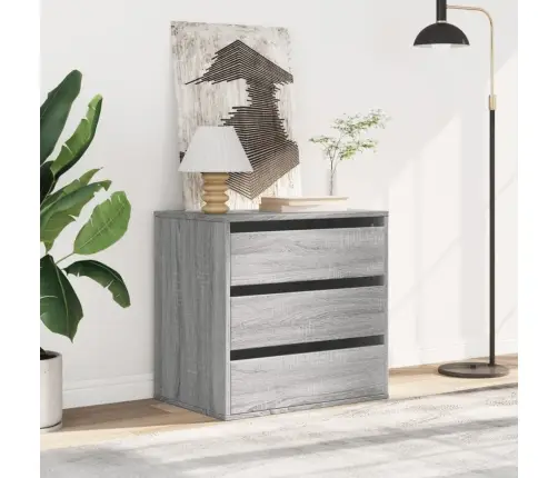 Atvilktņu Skapītis, Pelēka Koka, 60X41X58 Cm, Inženierijas Koks Vidaxl