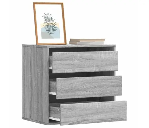 Atvilktņu Skapītis, Pelēka Koka, 60X41X58 Cm, Inženierijas Koks Vidaxl