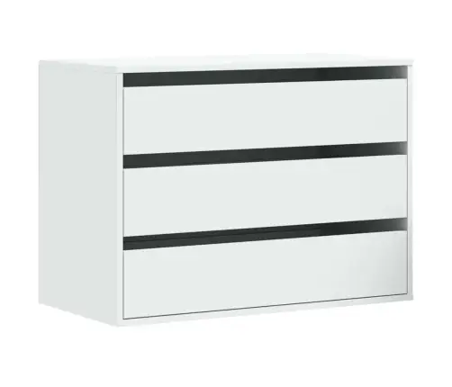 Atvilktņu Skapītis, Balts, 80X41X58 Cm, Inženierijas Koks Vidaxl