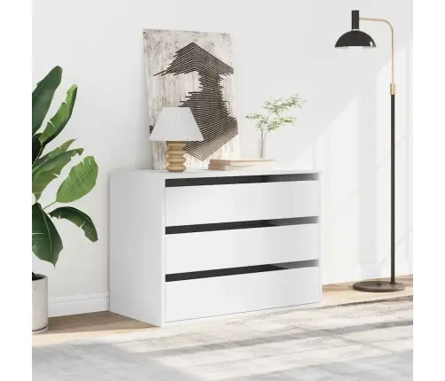 Atvilktņu Skapītis, Balts, 80X41X58 Cm, Inženierijas Koks Vidaxl