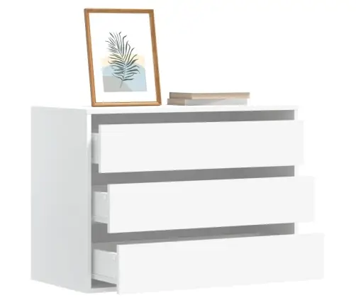 Atvilktņu Skapītis, Balts, 80X41X58 Cm, Inženierijas Koks Vidaxl