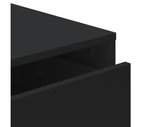 Atvilktņu Skapītis, Melns, 80X41X58 Cm, Inženierijas Koks Vidaxl