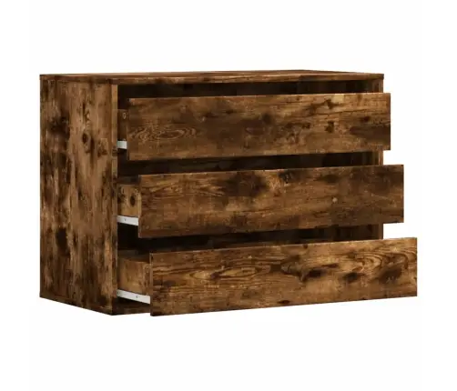 Atvilktņu Skapītis, Ozolkoka, 80X41X58 Cm, Inženierijas Koks Vidaxl