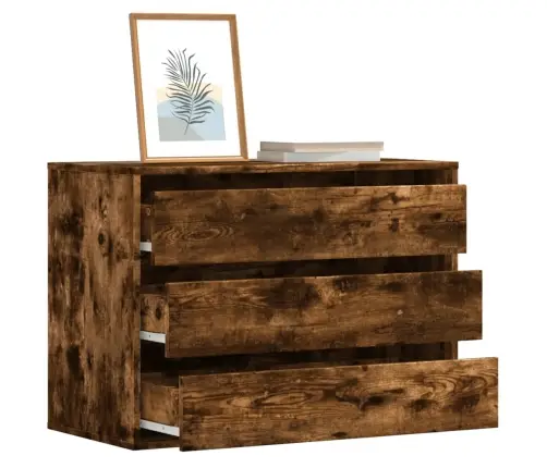 Atvilktņu Skapītis, Ozolkoka, 80X41X58 Cm, Inženierijas Koks Vidaxl