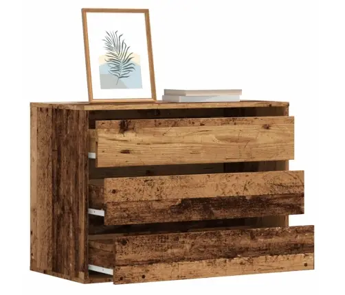 Atvilktņu Skapītis, Veca Koka Krāsā, 80X41X58 Cm, Koks Vidaxl