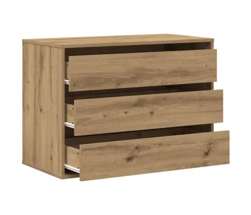 Atvilktņu Skapītis, Ozolkoka, 80X41X58 Cm, Inženierijas Koks Vidaxl