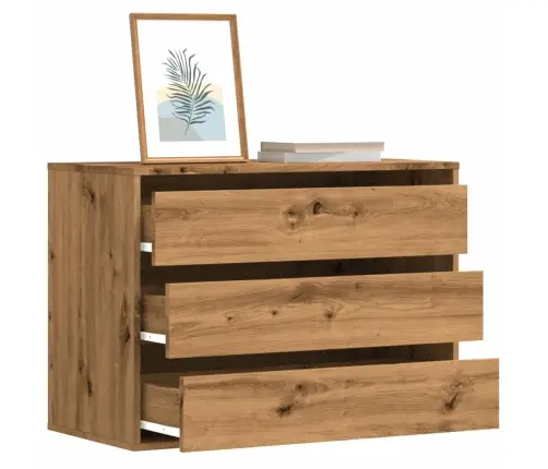 Atvilktņu Skapītis, Ozolkoka, 80X41X58 Cm, Inženierijas Koks Vidaxl