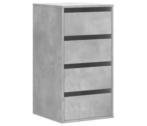 Atvilktņu Skapītis, Betona Pelēks,40X41X76Cm, Inženierijas Koks Vidaxl