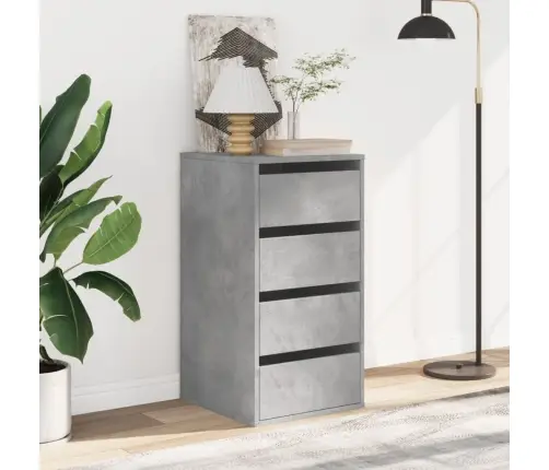 Atvilktņu Skapītis, Betona Pelēks,40X41X76Cm, Inženierijas Koks Vidaxl