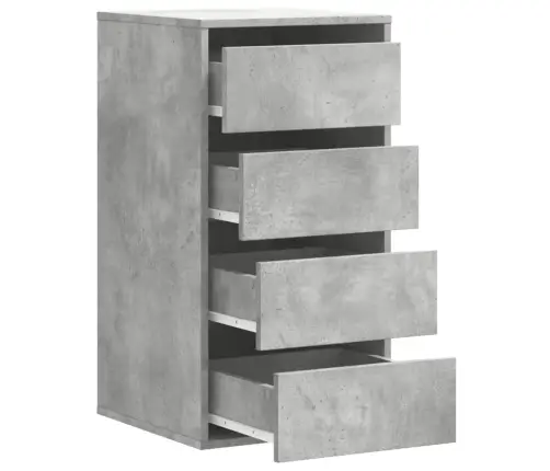 Atvilktņu Skapītis, Betona Pelēks,40X41X76Cm, Inženierijas Koks Vidaxl