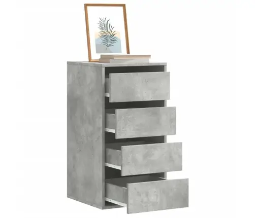 Atvilktņu Skapītis, Betona Pelēks,40X41X76Cm, Inženierijas Koks Vidaxl