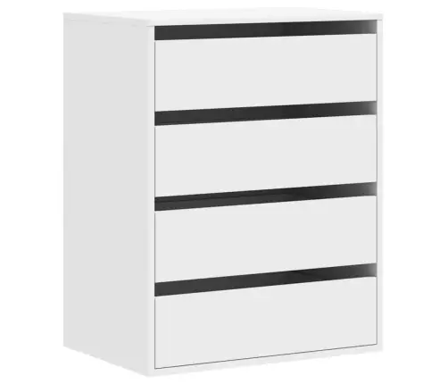 Nurga Kummut, Valge, 60 X 41 X 76 cm Tehispuit