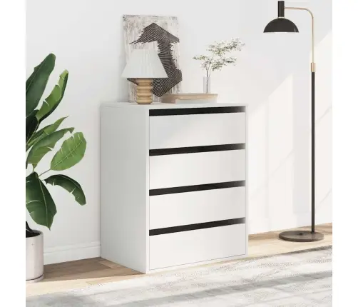 Nurga Kummut, Valge, 60 X 41 X 76 cm Tehispuit