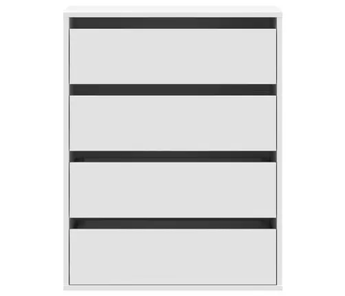 Nurga Kummut, Valge, 60 X 41 X 76 cm Tehispuit