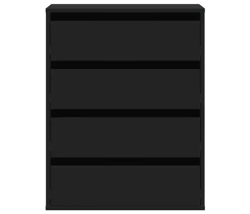 Atvilktņu Skapītis, Melns, 60X41X76 Cm, Inženierijas Koks Vidaxl