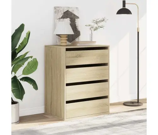 Atvilktņu Skapītis, Ozola Krāsa, 60X41X76 Cm, Inženierijas Koks Vidaxl