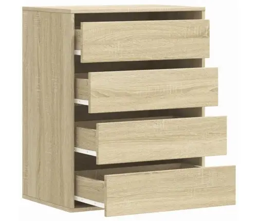 Atvilktņu Skapītis, Ozola Krāsa, 60X41X76 Cm, Inženierijas Koks Vidaxl