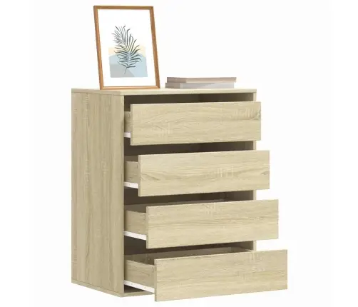 Atvilktņu Skapītis, Ozola Krāsa, 60X41X76 Cm, Inženierijas Koks Vidaxl