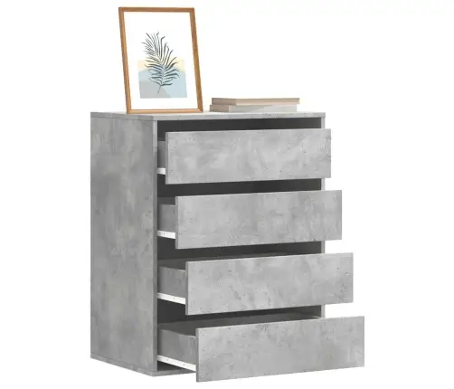 Atvilktņu Skapītis, Betona Pelēks,60X41X76Cm, Inženierijas Koks Vidaxl