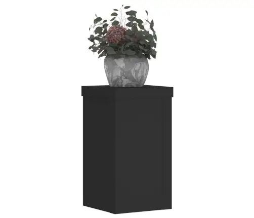 Stovai Augalams, 2Vnt., Juodi, 10X10X18cm Apdirbta Mediena