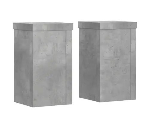 Augu Statīvi, 2 Gab., Betona Pelēks, 10X10X18 Cm, Koks Vidaxl