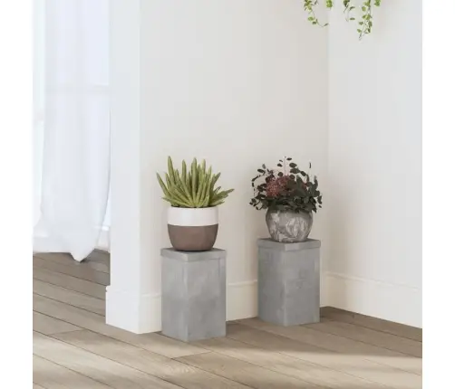 Augu Statīvi, 2 Gab., Betona Pelēks, 10X10X18 Cm, Koks Vidaxl