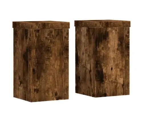 Augu Statīvi, 2 Gab., Ozolkoka Krāsa, 10X10X18 Cm, Koks Vidaxl