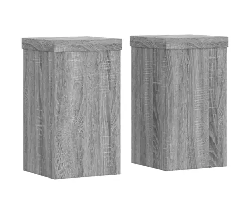 Augu Statīvi, 2 Gab., Pelēka Ozola, 10X10X18 Cm, Koks Vidaxl