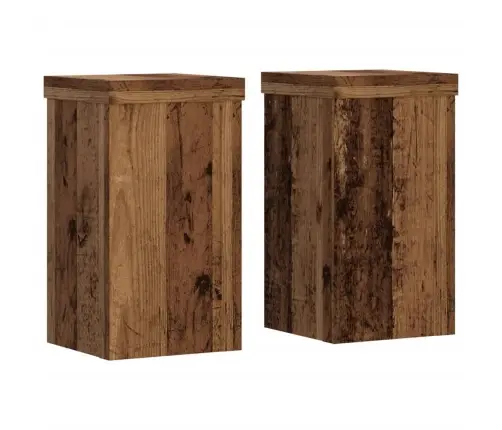 Taimealused 2 Tk, Vana Puit, 10X10X18 cm Tehispuit