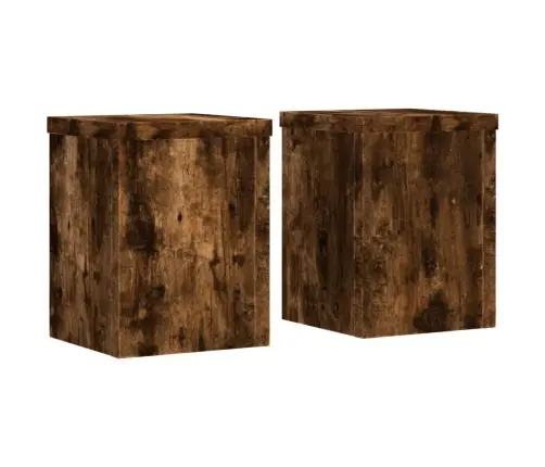 Augu Statīvi, 2 Gab., Ozolkoka Krāsa, 15X15X20 Cm, Koks Vidaxl