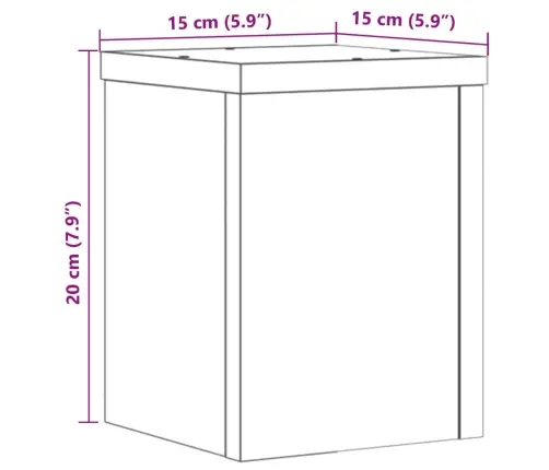 Augu Statīvi, 2 Gab., Ozolkoka Krāsa, 15X15X20 Cm, Koks Vidaxl