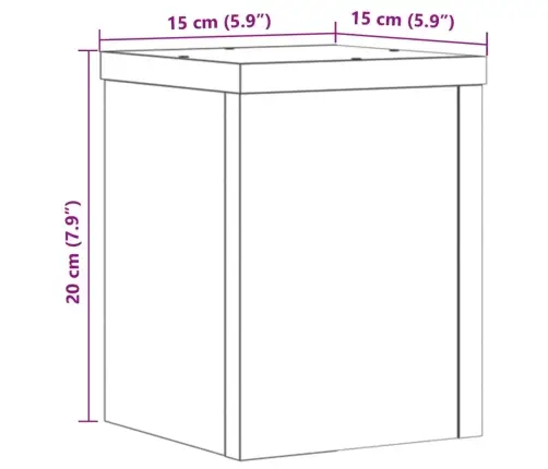 Taimealused 2 Tk, Pruun Tamm, 15X15X20 cm Tehispuit